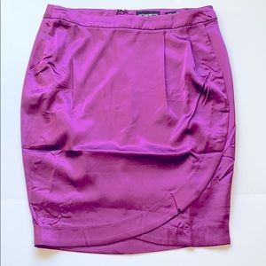 Shape FX SZ 8 Purple Silky Wrap Skirt New D15